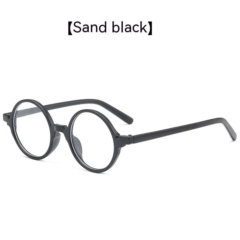 Retro round fashion glasses with flat mirror lenses in four colour options