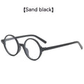 Retro round fashion glasses with flat mirror lenses in four colour options
