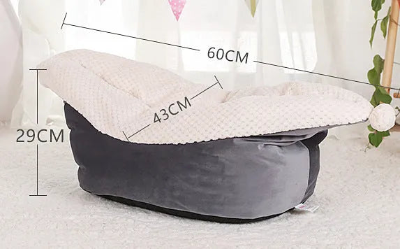 Cloth boat nest cat bed for small and medium pets in peacock blue, gray or gray pink