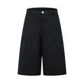 Retro wide leg straight denim middle pants in black or green with zipper fly