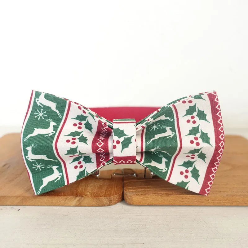 Dog thicken soft polyester Christmas deer collar in light gold on a pet