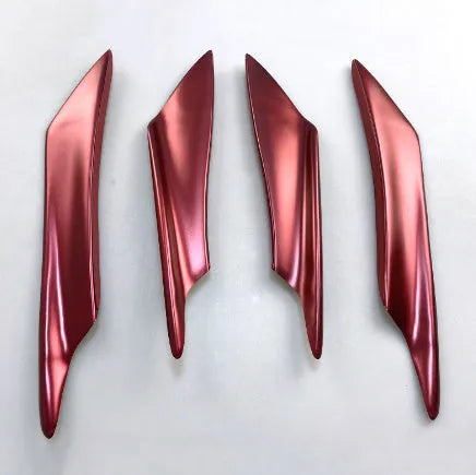 Set of four carbon fibre pattern ABS bumper blade spoilers for car modification
