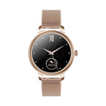 AK38 ladies smart watch with colour display and stainless steel Milanese mesh wristband