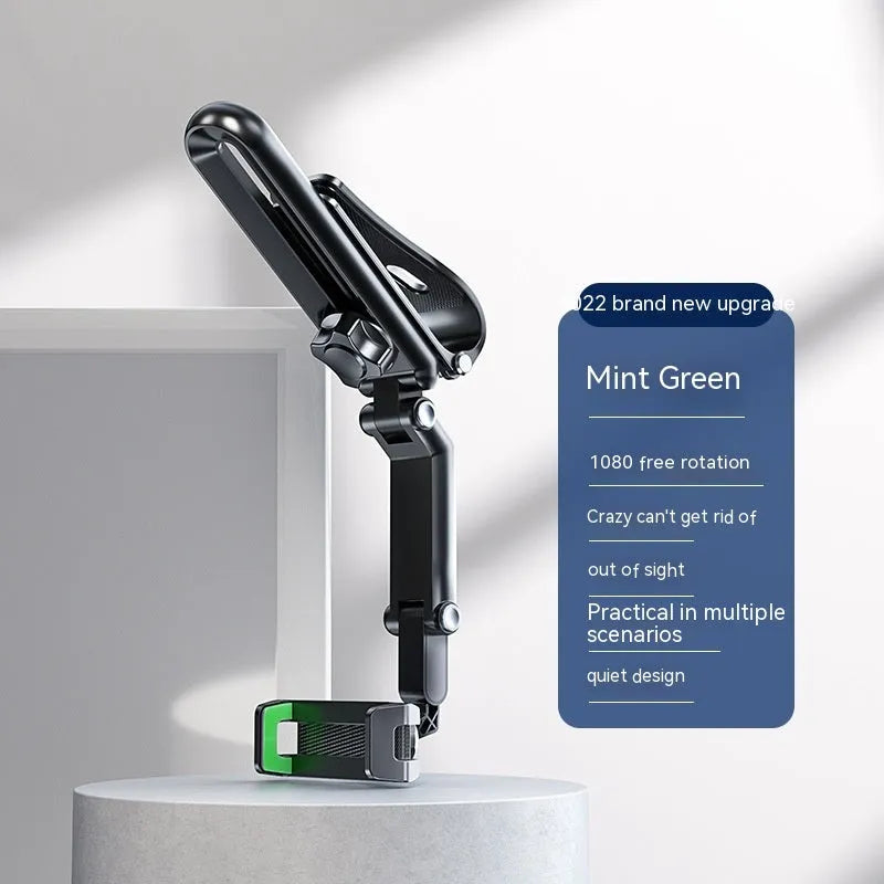 Car phone holder with one clip stable mounting system in black and green colour option