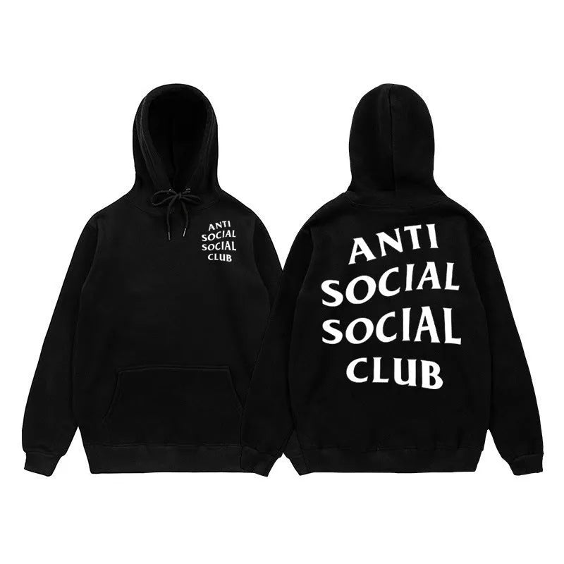 Autumn winter loose fit hooded pullover sweater in solid colour for men and women