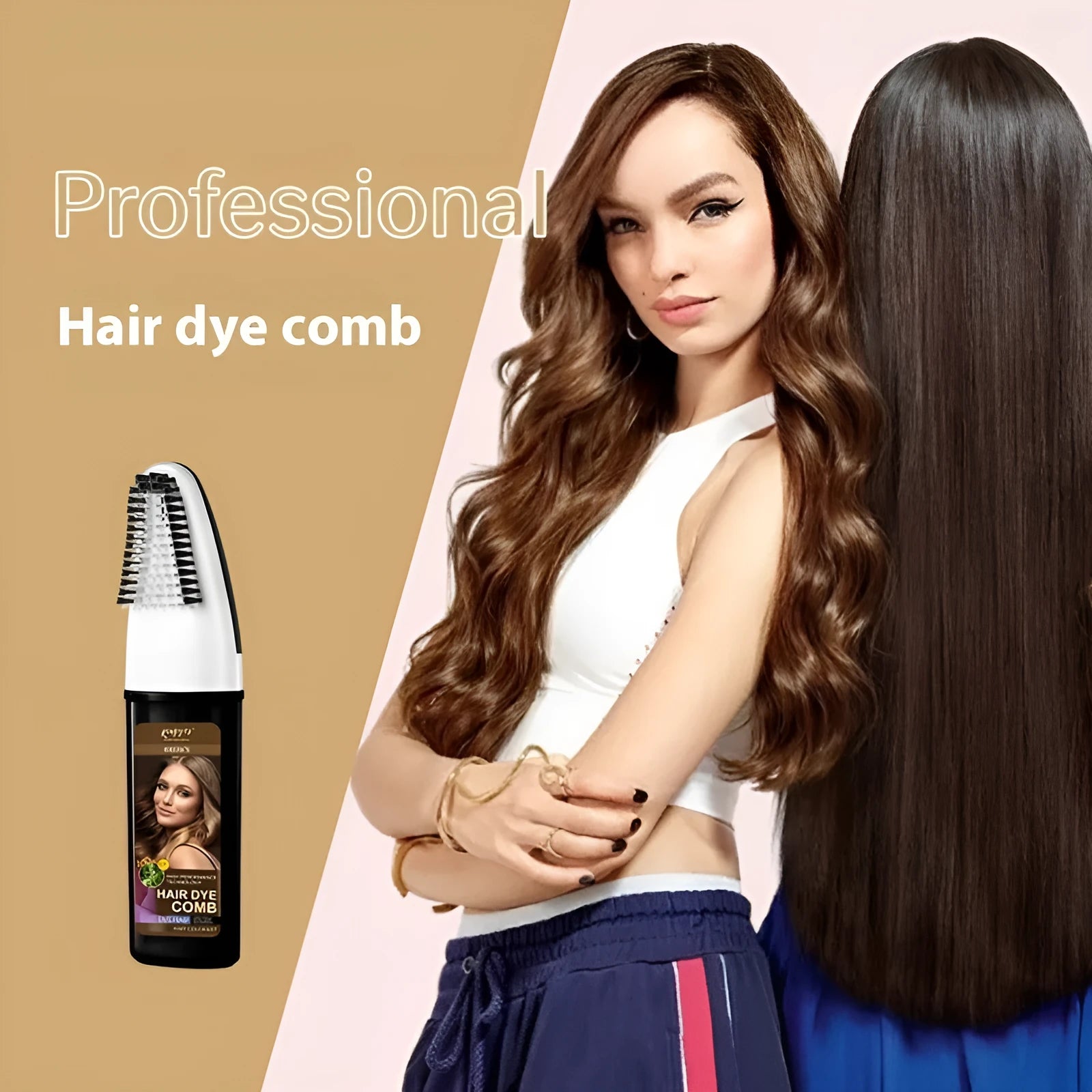 Easy Coloring Comb hair dye bottle with comb applicator in Brown, Dark Brown, and Wine Red 200ml options.