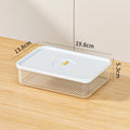 Home fashion food-grade plastic refrigerator storage box with airtight lid in simple style, available in four sizes