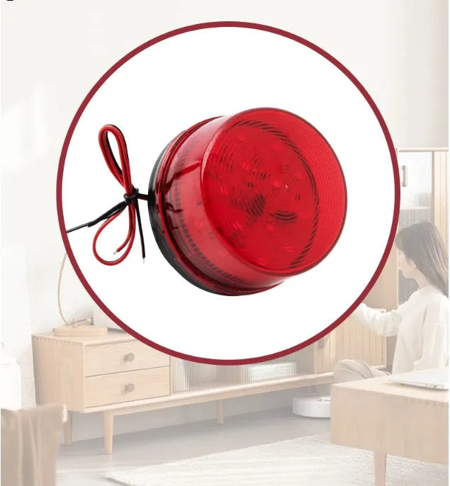 Ji'an HC-79 24V warning alarm light with strobe and siren, red yellow blue green options, 73mm diameter.