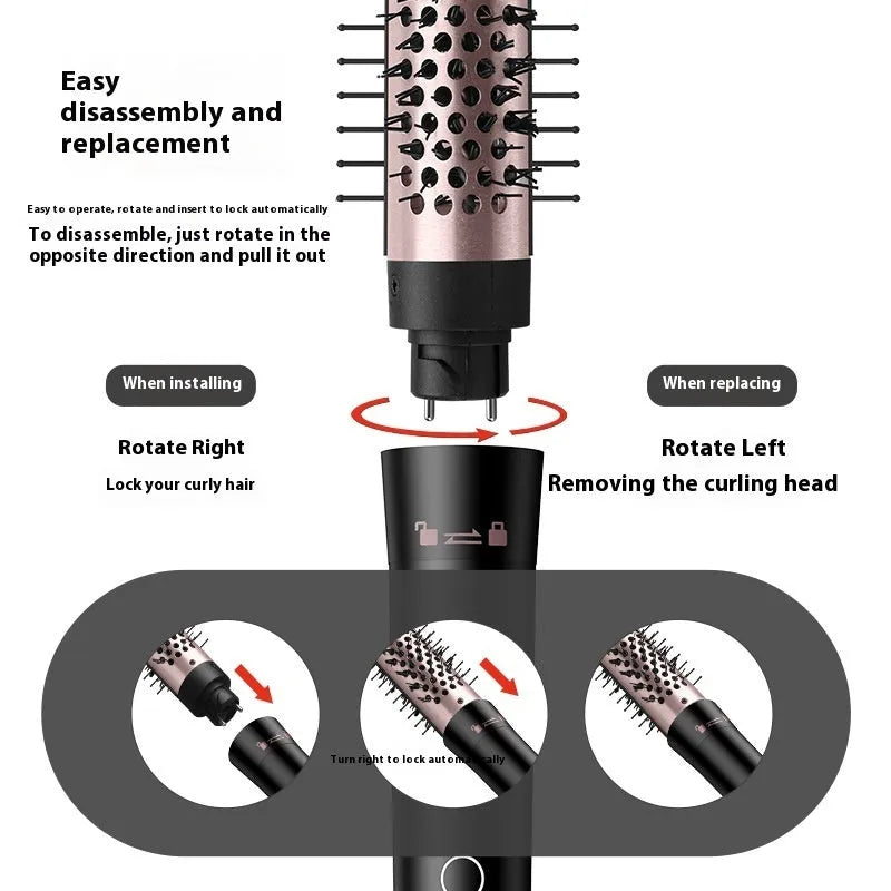 Automatic large wave hair curler in rose gold or black with 1000W power and dual voltage compatibility