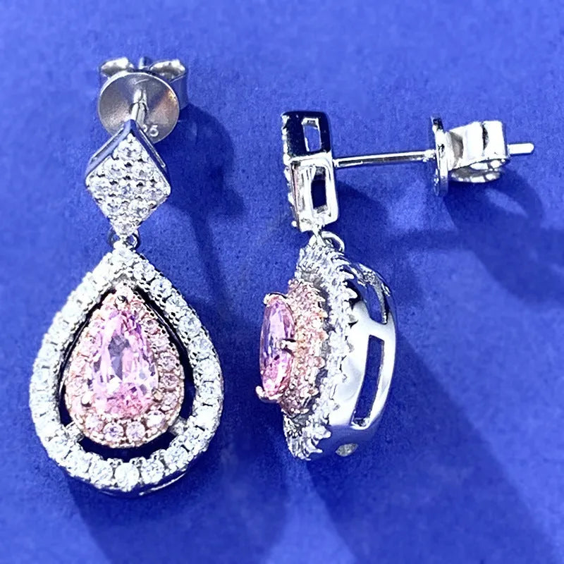 Geometric Xiangyun earrings in E191 colour with stated 925 silver purity, unisex sweet style pair