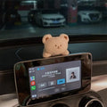 Cute cartoon plush car centre console decoration in fabric with bear or rabbit screen doll option
