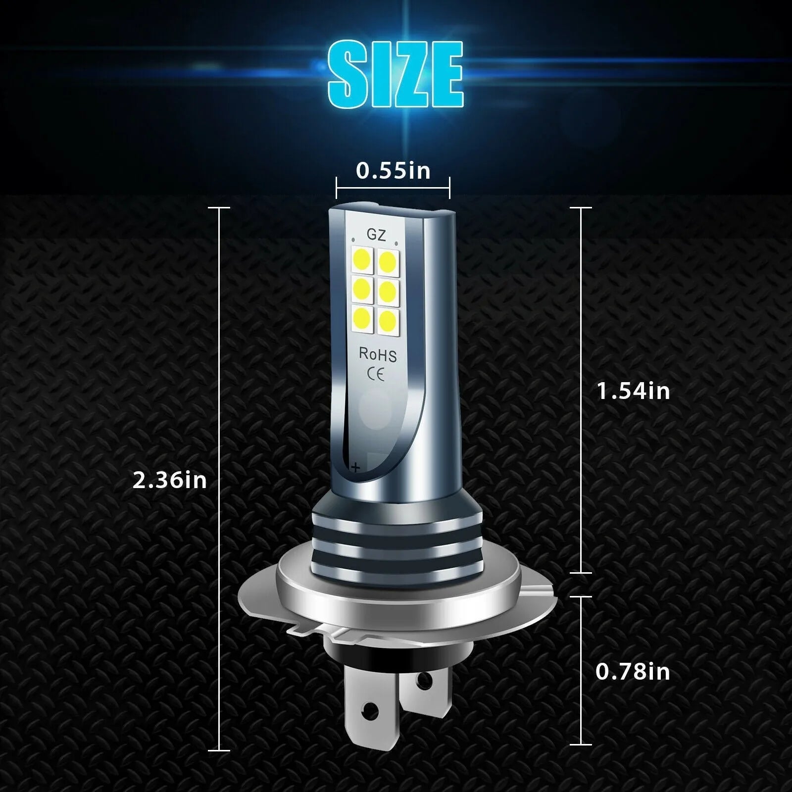 Universal automotive LED fog light bulb with aluminium housing for H7 9005 H11 compatibility