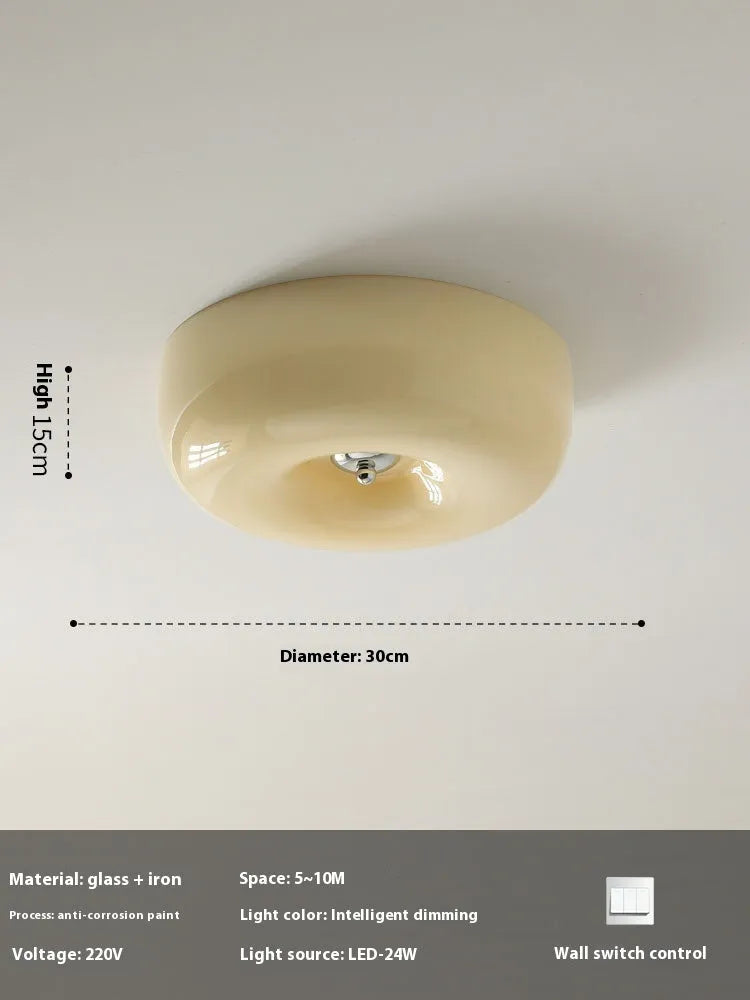 American style cream colour bedroom ceiling lamp with three-colour light function