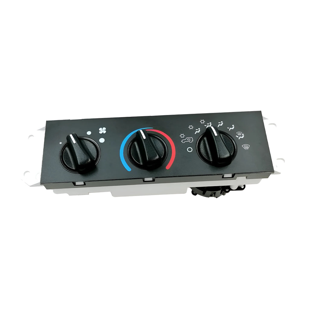 Black Jeep Wrangler air conditioning control switch panel for 2005-2006 models, part number 55056558AA.