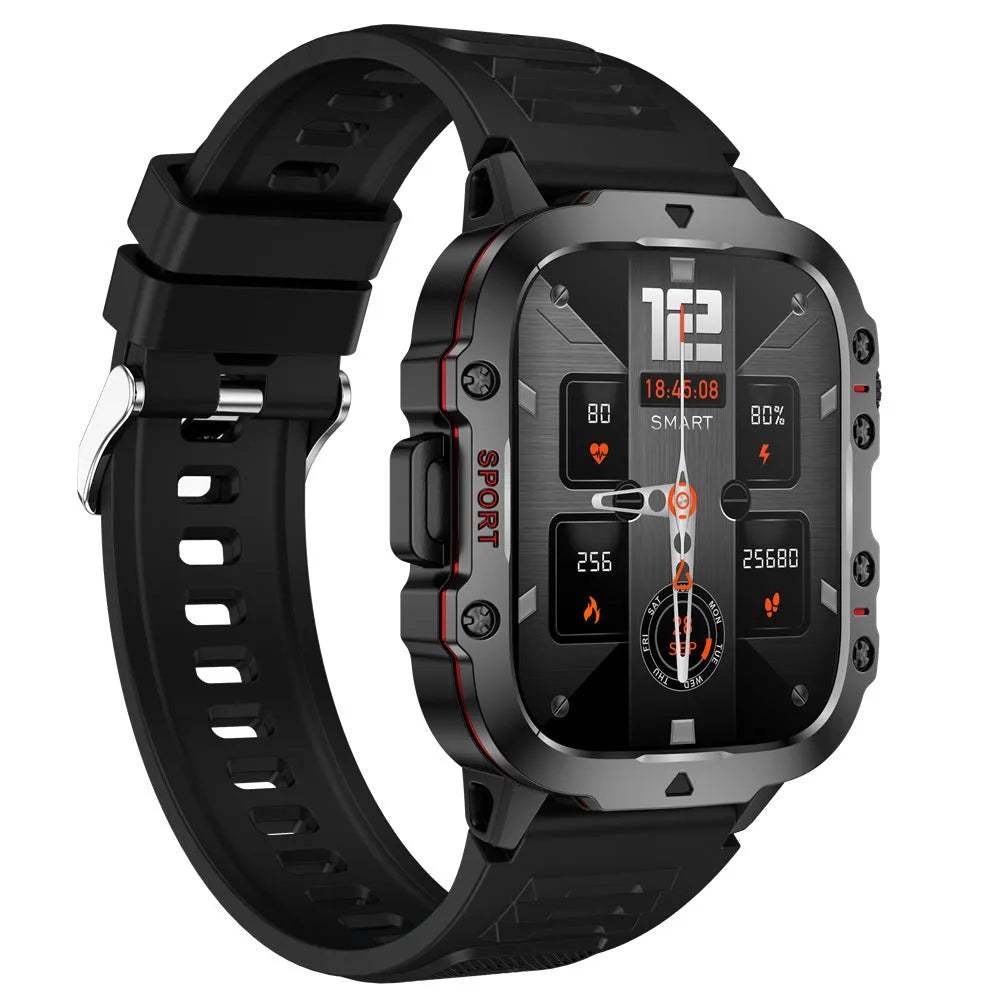 QX11 Smart Bluetooth Watch in black or khaki with TFT screen showing fitness stats