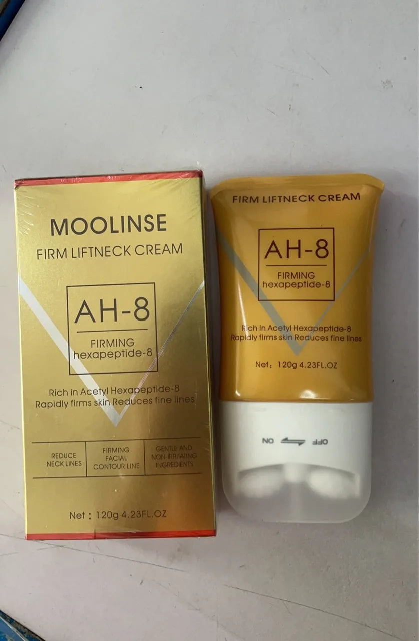 Neck moisturising cream jar with beauty massage roller for dry skin application