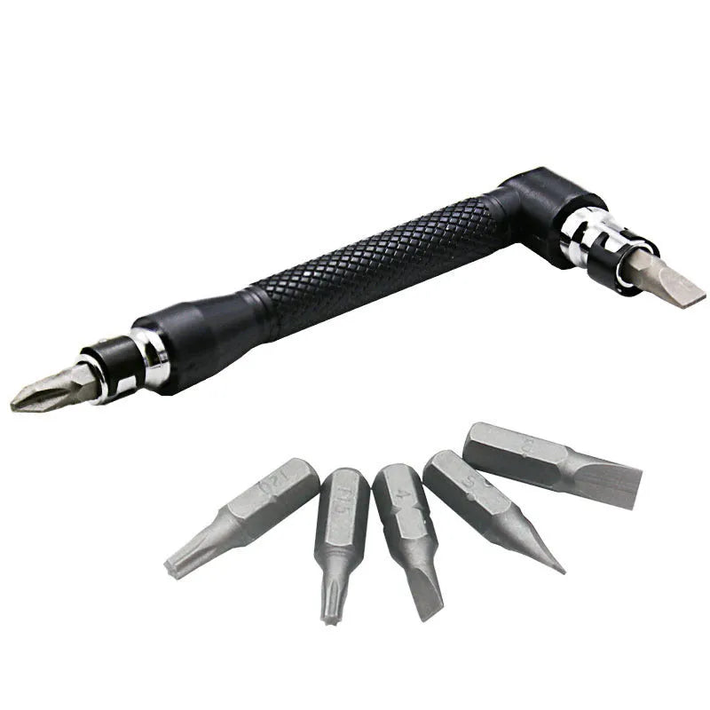 L-type double-headed socket wrench set with drill bits and matching socket wrenches