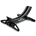 Black ABS plastic bicycle parking rack holder mounted on wall with mountain bike