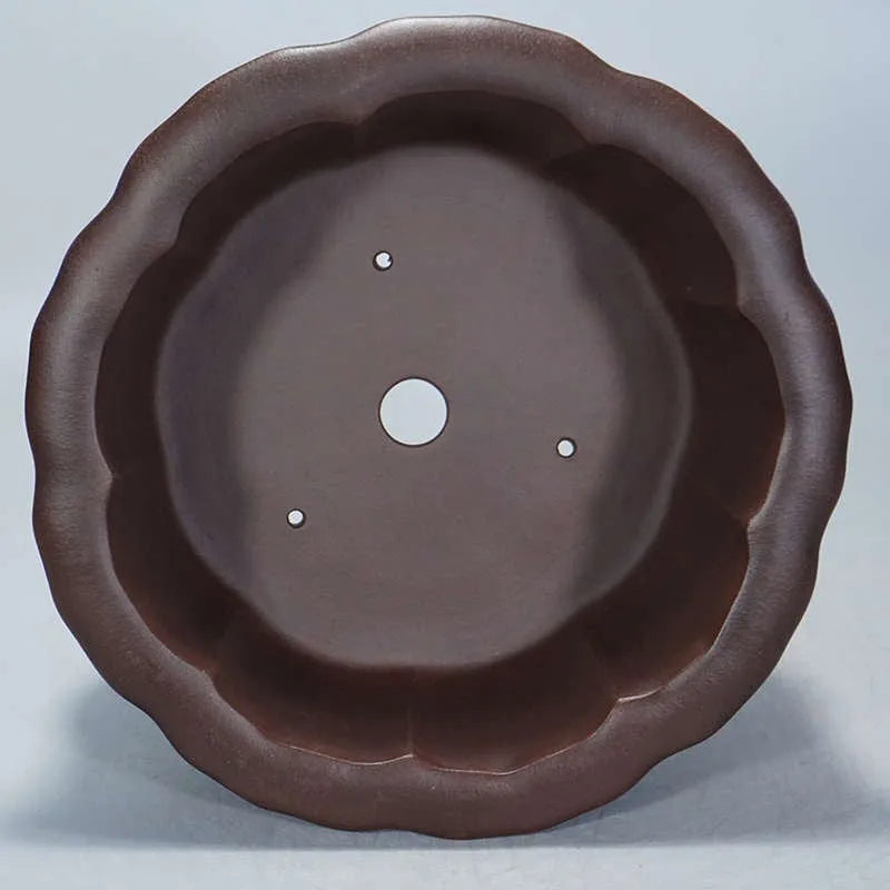Square purple sand succulent pot with Chinese classical antique design