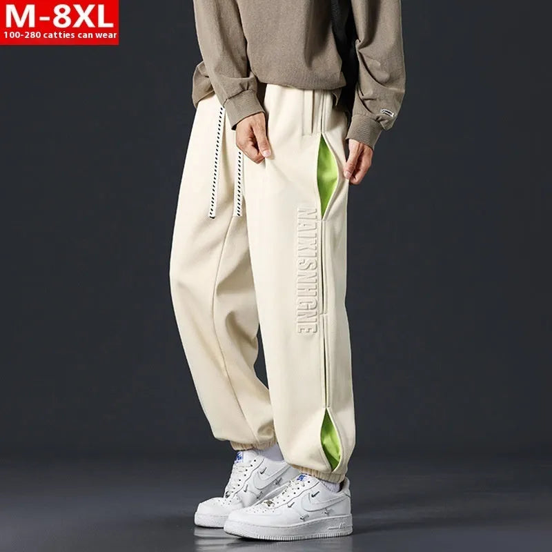 Men's cotton casual pants with ankle banded cuffs in loose fit design available in multiple colours