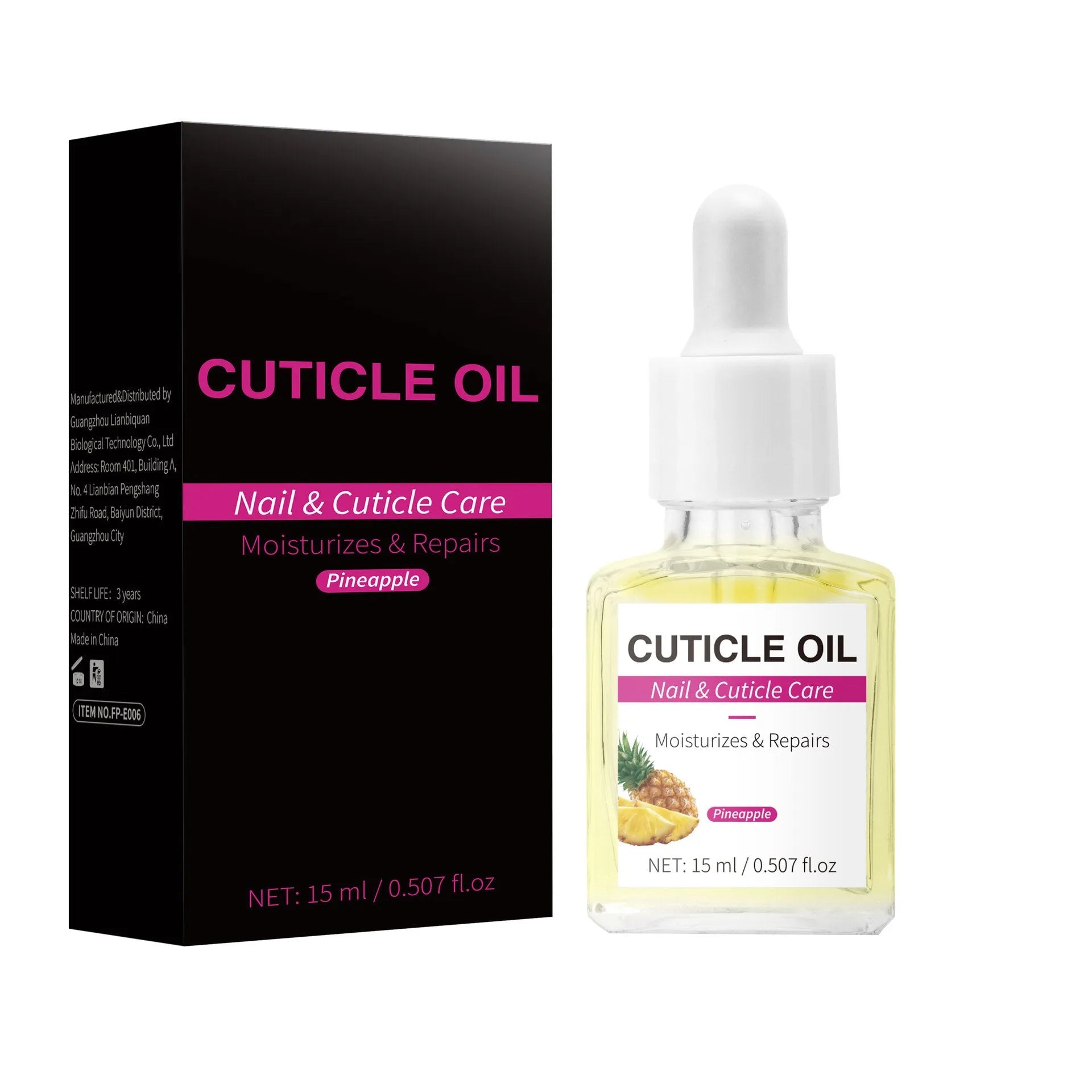 15ml moisturising nail cuticle oil bottle with soft applicator brush