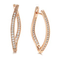 Geometric-shaped zircon eardrop earrings for women in H0493 colour, made from copper.