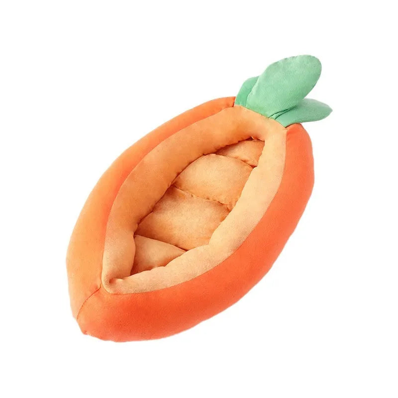 Cartoon carrot print double-sided dog mattress in cloth material