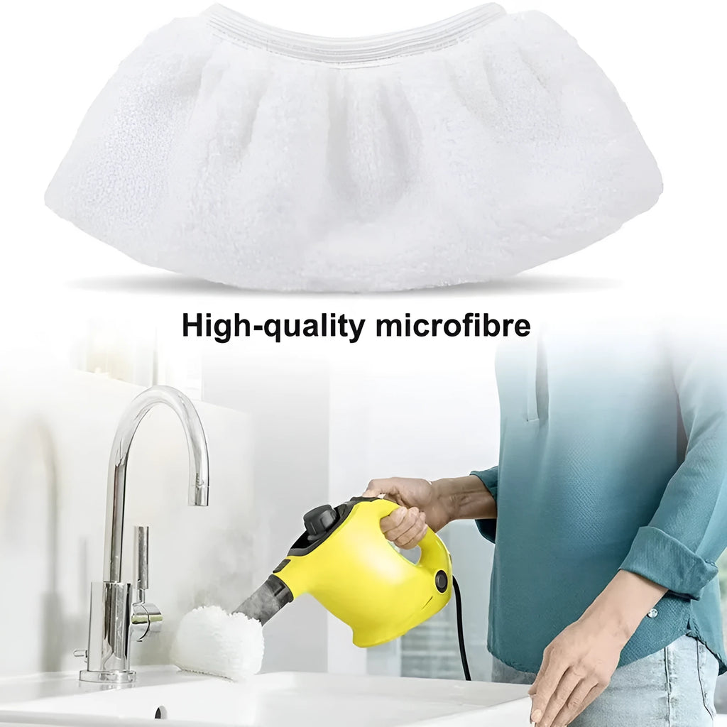 Microfiber mop cloth cover for handheld steam mop 19x8cm white hemming style