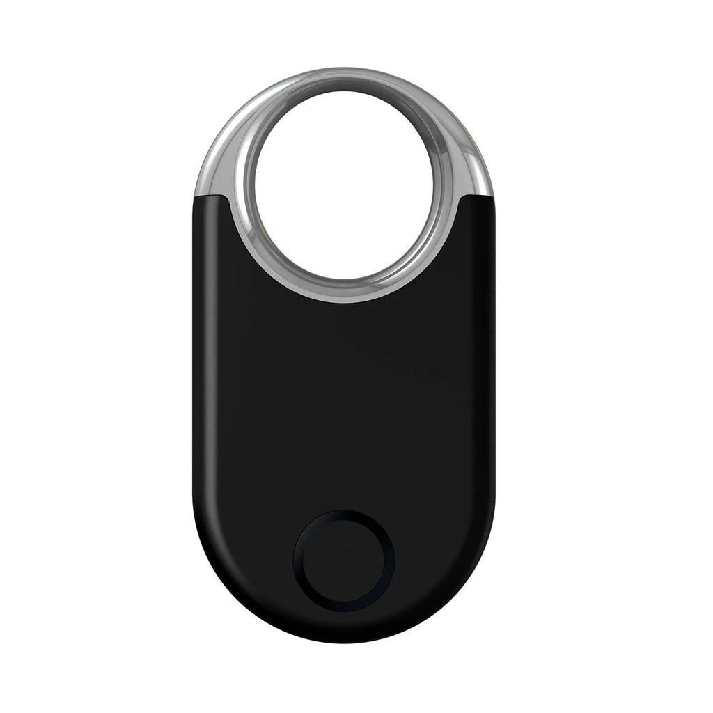 Black and white GPS pet and child tracker with compact 55mm design showing USB 2.0 interface