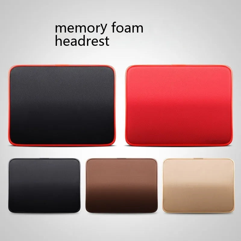 Memory foam car headrest with black red cotton cover and latex filler for business interior use