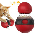 Plastic rotating cat toy with sound ball and food-dispensing mechanism