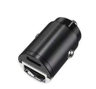 30W car cigarette lighter charger in zinc alloy with PD and QC fast charging support