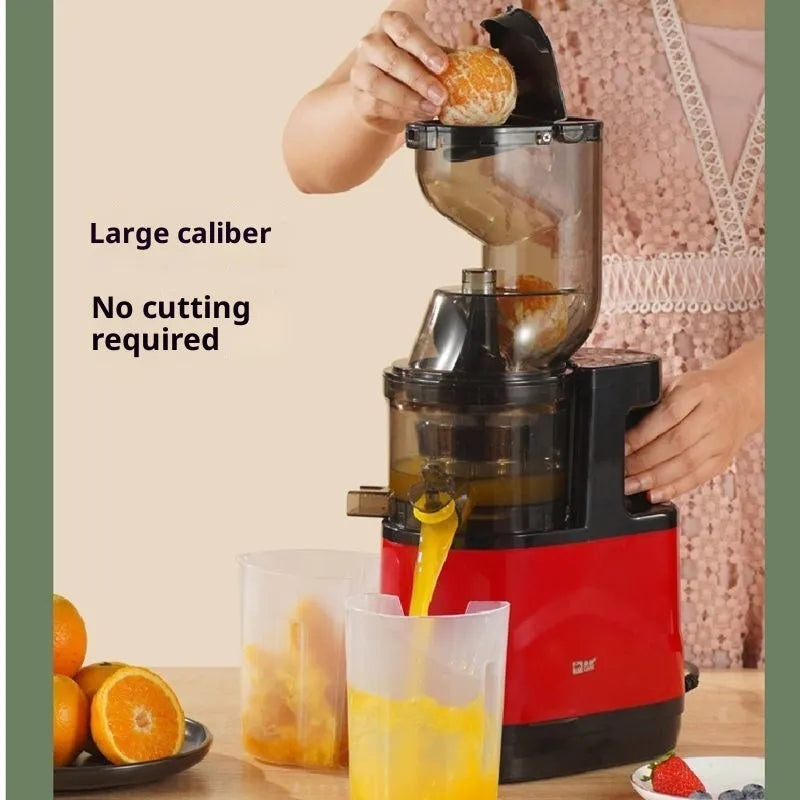 High-power household juice extractor with vertical screw rod, small caliber, slag juice separation, and included juice cup