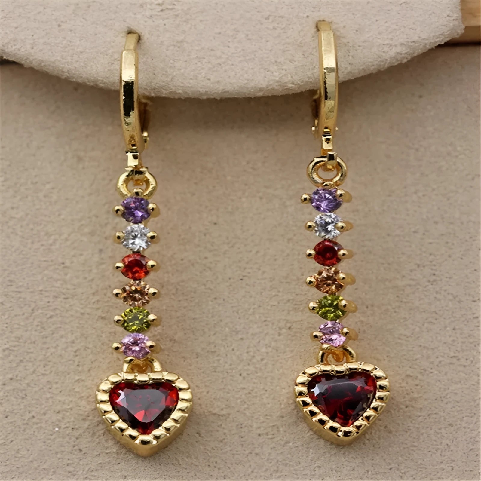 Women's heart-shaped fashion earrings in gold and silver colour options with electroplated alloy construction