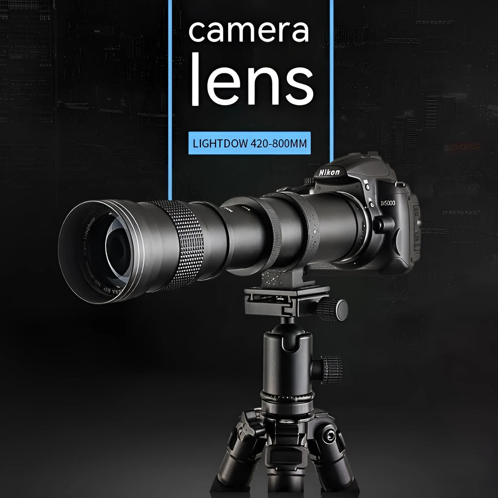 420-800mm manual focus telephoto zoom camera lens with metal barrel and 67mm filter thread
