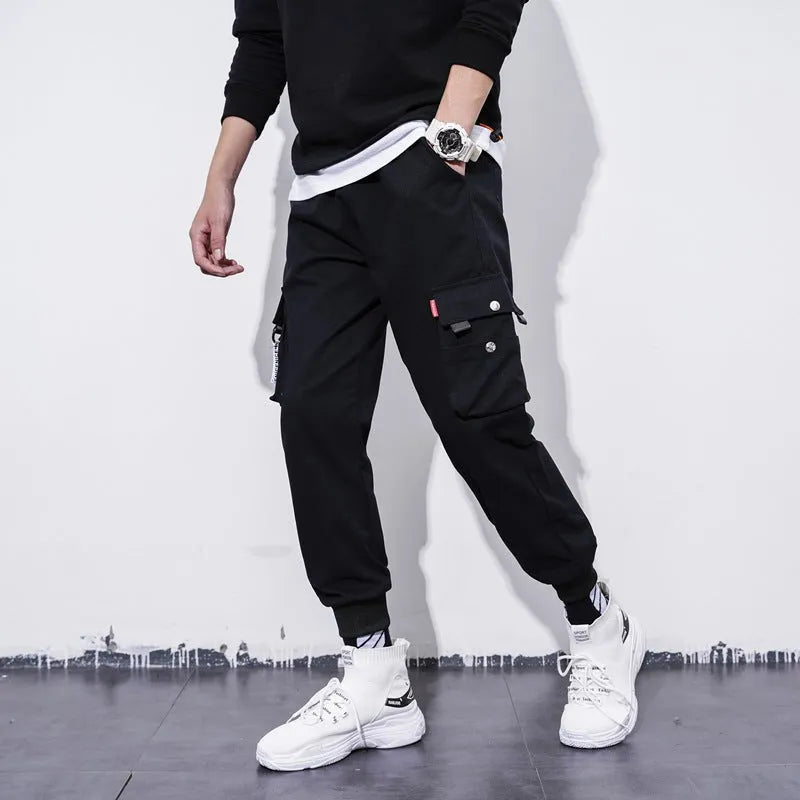Men's loose plus size casual jogger pants in cool silk cotton blend with drawstring waist