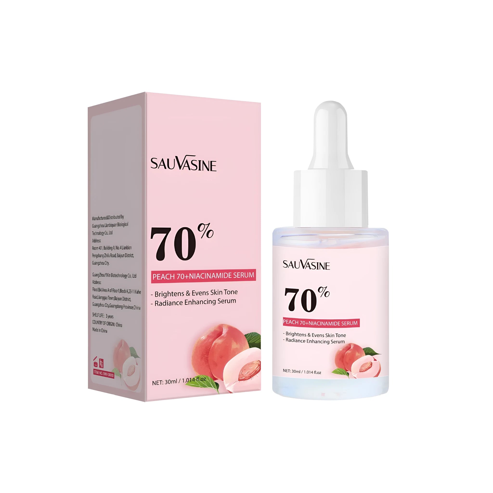 Nicotinamide hydrating care solution bottle 30ml with compact dimensions