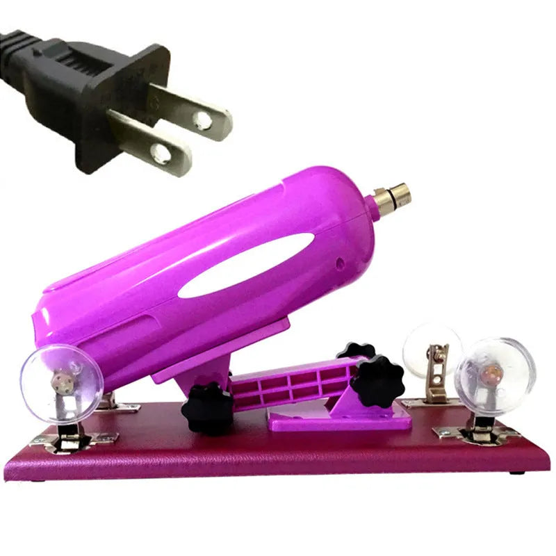 Bobb women's automatic telescopic thrusting PVC sex toy in purple, 37cm long