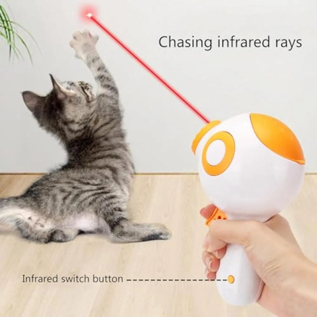 Green, orange, and pink interactive dog treat launcher toy measuring 15.5cm by 9cm by 8.5cm