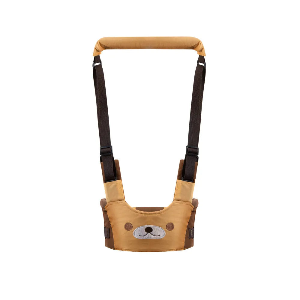 Baby walking harness belt in blue vest style showing adjustable straps for toddler walking support