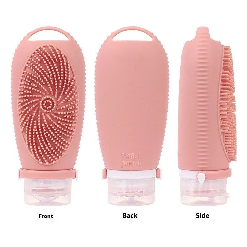 Silicone bath brush storage bottle in various colours with 100ml capacity