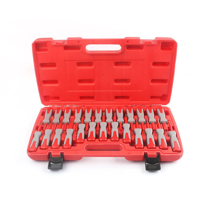 25-piece car terminal removal tool set in plastic storage case for automotive electrical repair