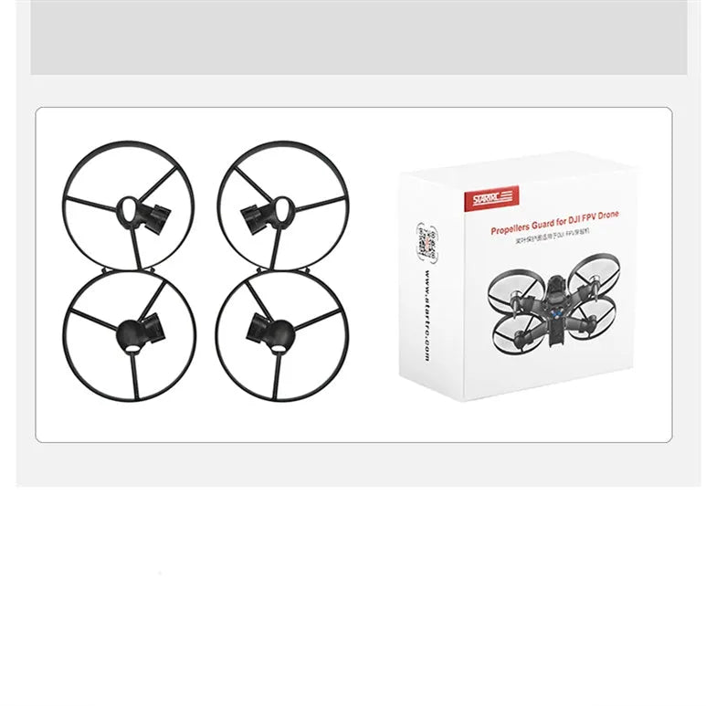 DJI FPV propeller guard set 4-pack black plastic crash rings 145x145mm for drone blade protection