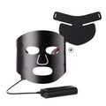 White and black LED phototherapy face mask with controller for seven-colour light skin treatment.