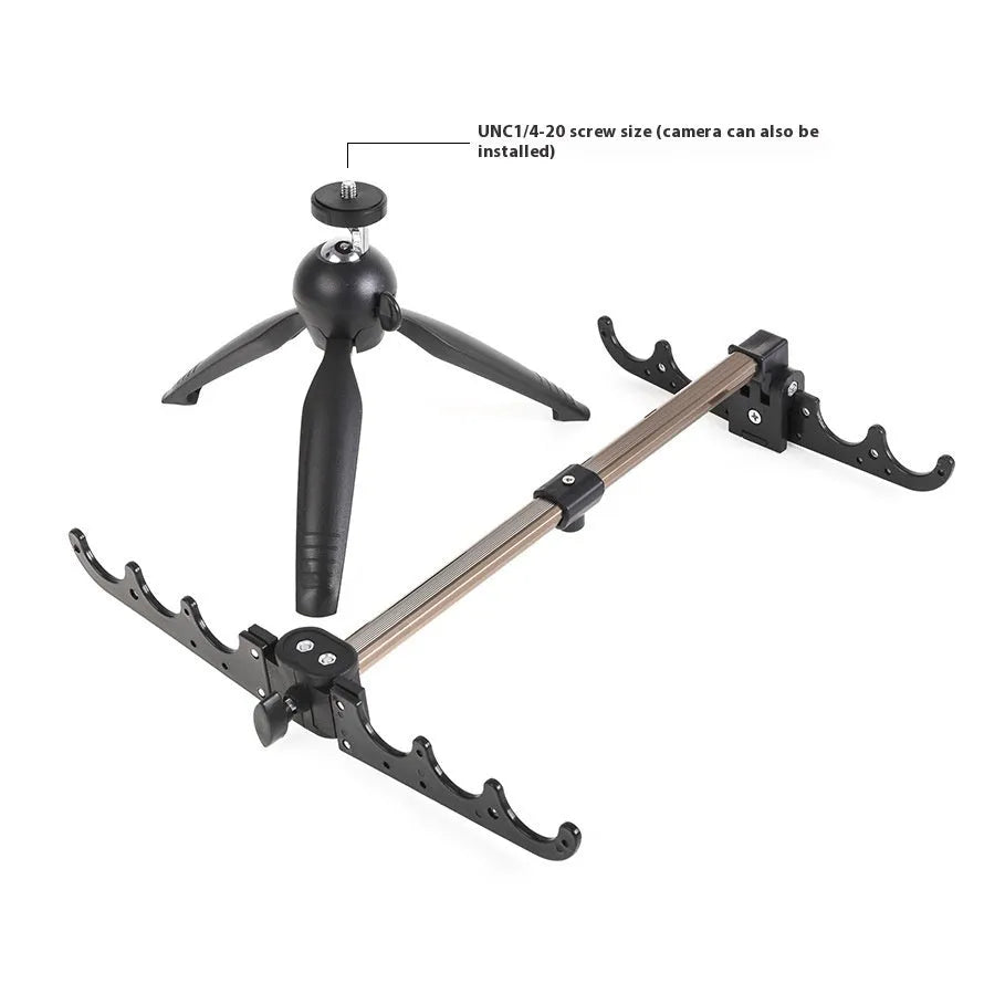 Aluminium alloy ice fishing rod holder bracket with triangle tripod legs