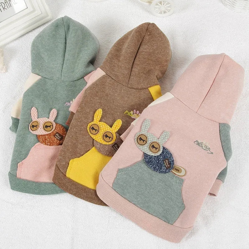 A brown cotton sweatshirt for a dog or cat, shown in size XL.