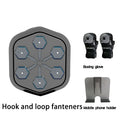 Black smart boxing machine with Bluetooth connectivity and velcro straps for professional fitness training