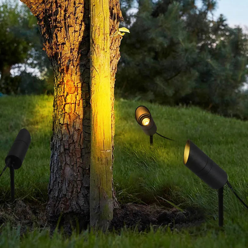 Outdoor aluminium ground lamp with A-style design for garden and pathway LED lighting.