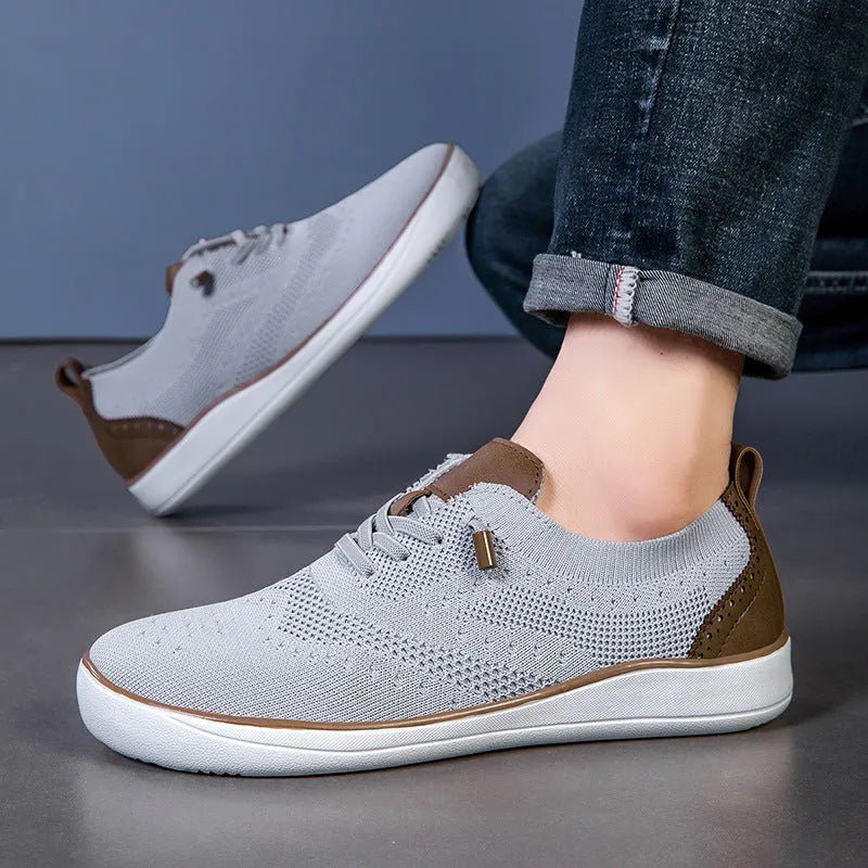 Widened fattened big last mesh walking shoes for men with flat heel, available in multiple colours and sizes 39 to 48