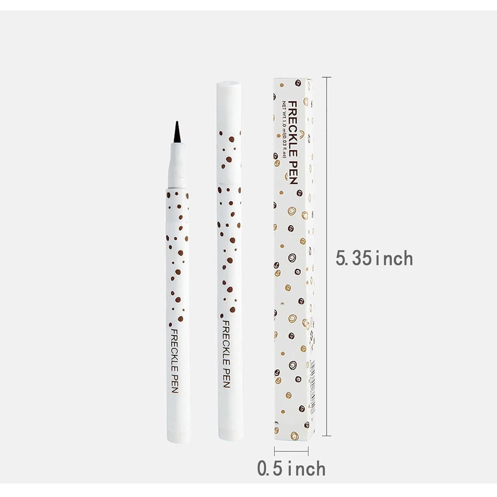 Dark brown waterproof freckle pen with precision tip for natural-looking makeup application.